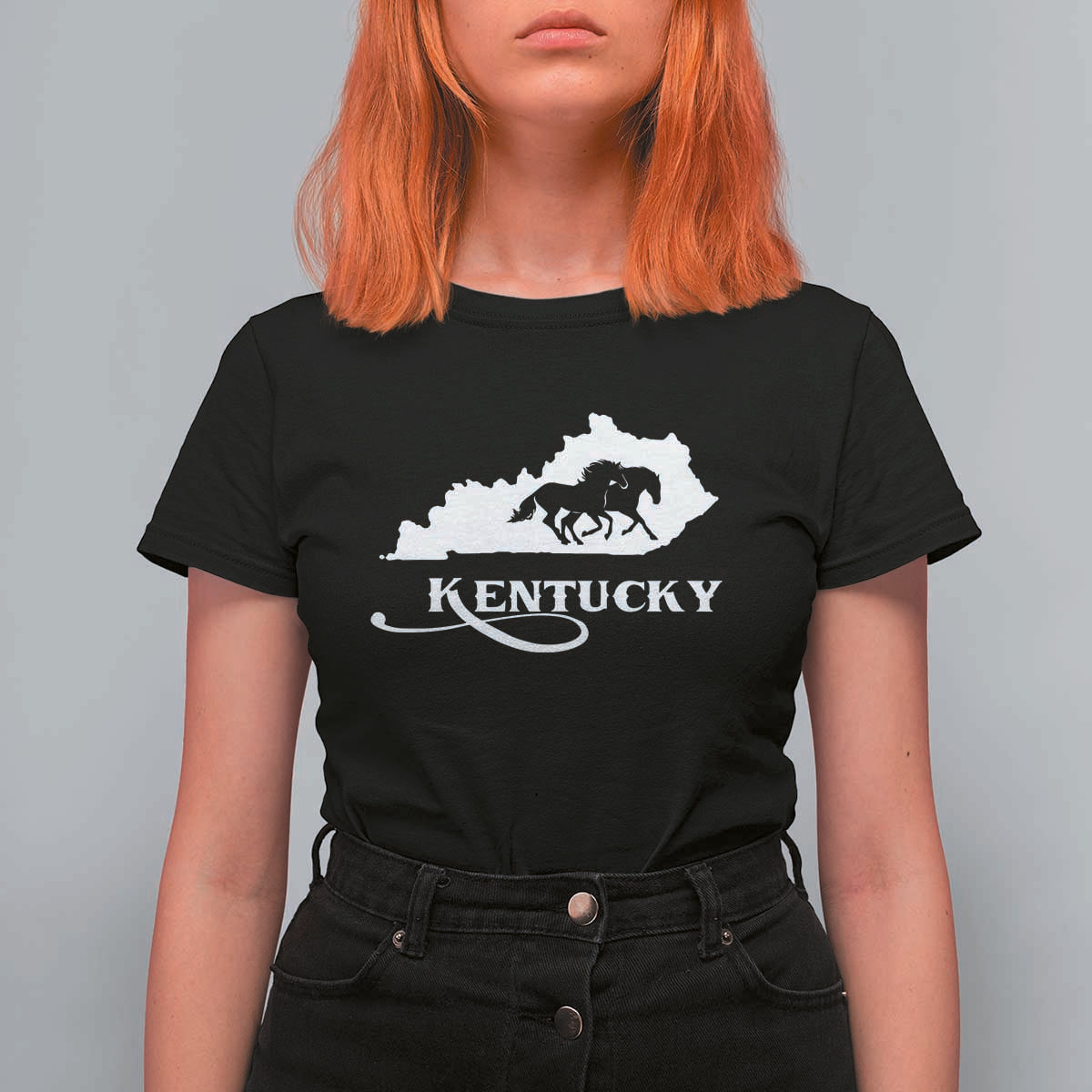 Kentucky Horse Map State Derby Day T Shirt For Women
