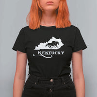 Kentucky Horse Map State Derby Day T Shirt For Women