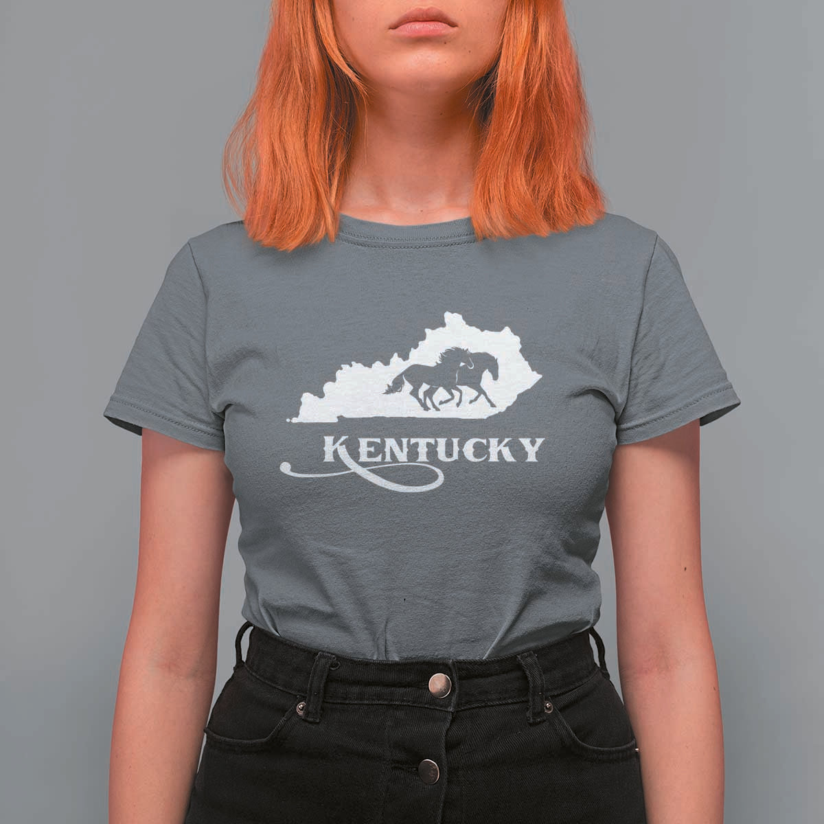 Kentucky Horse Map State Derby Day T Shirt For Women