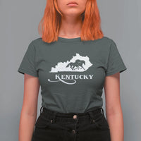 Kentucky Horse Map State Derby Day T Shirt For Women