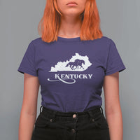 Kentucky Horse Map State Derby Day T Shirt For Women
