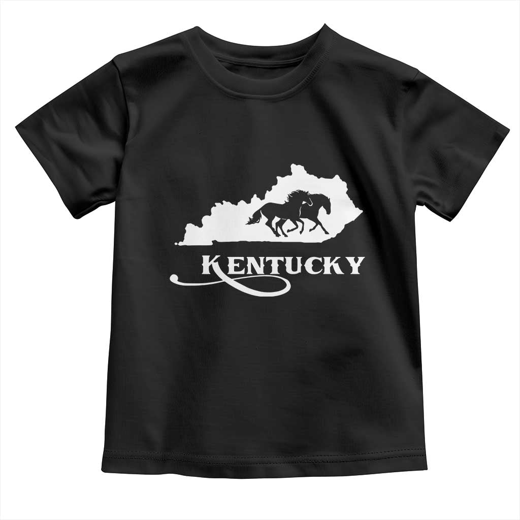 Kentucky Horse Map State Derby Day Toddler T Shirt