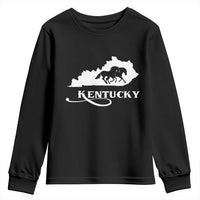 Kentucky Horse Map State Derby Day Youth Sweatshirt