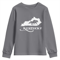 Kentucky Horse Map State Derby Day Youth Sweatshirt