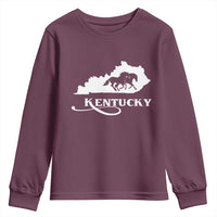 Kentucky Horse Map State Derby Day Youth Sweatshirt