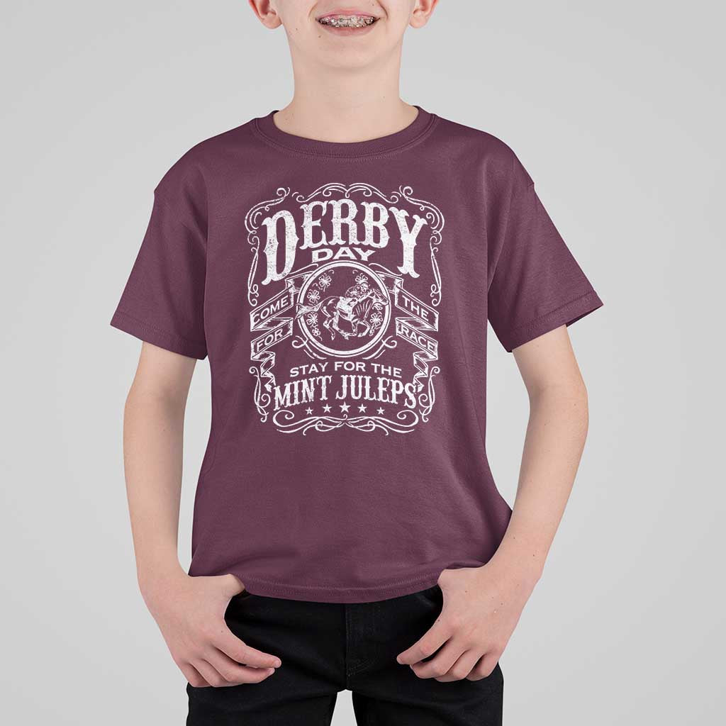 Derby Day Come For The Track Stay For The Mint Juleps T Shirt For Kid Horse Racing