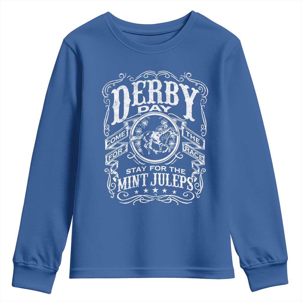 Derby Day Come For The Track Stay For The Mint Juleps Youth Sweatshirt Horse Racing