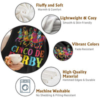 Cinco De Derby Throw Blanket Funny Mexican Derby Pinata Horse Race