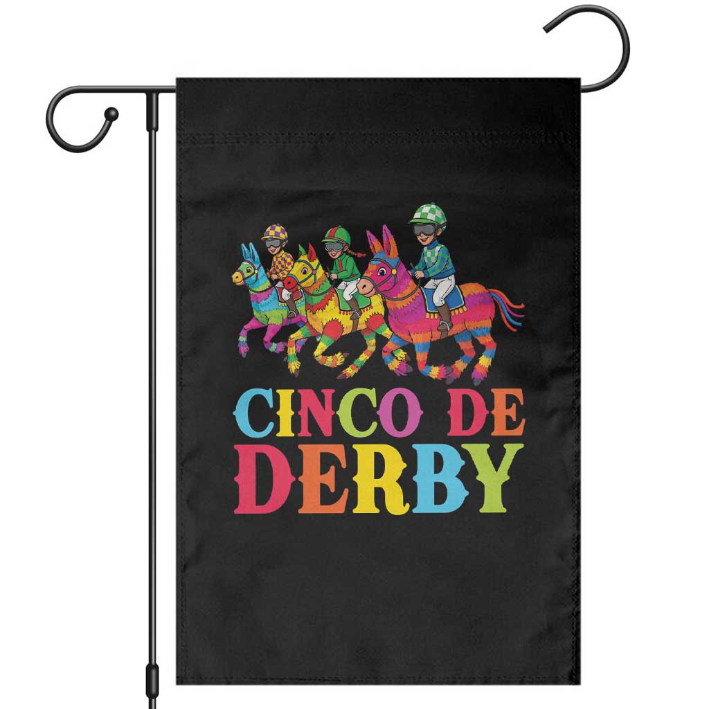 Cinco De Derby Garden Flag Funny Mexican Derby Pinata Horse Race