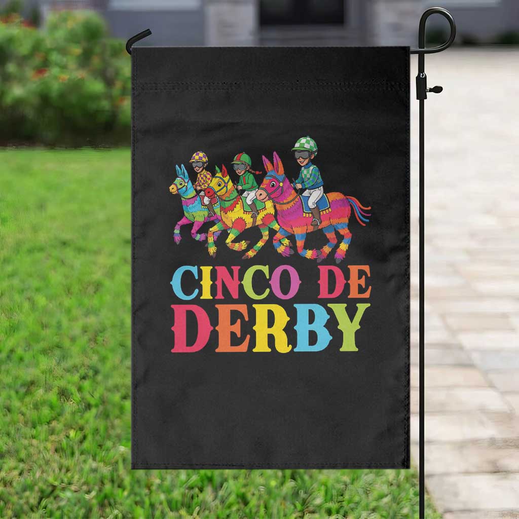 Cinco De Derby Garden Flag Funny Mexican Derby Pinata Horse Race