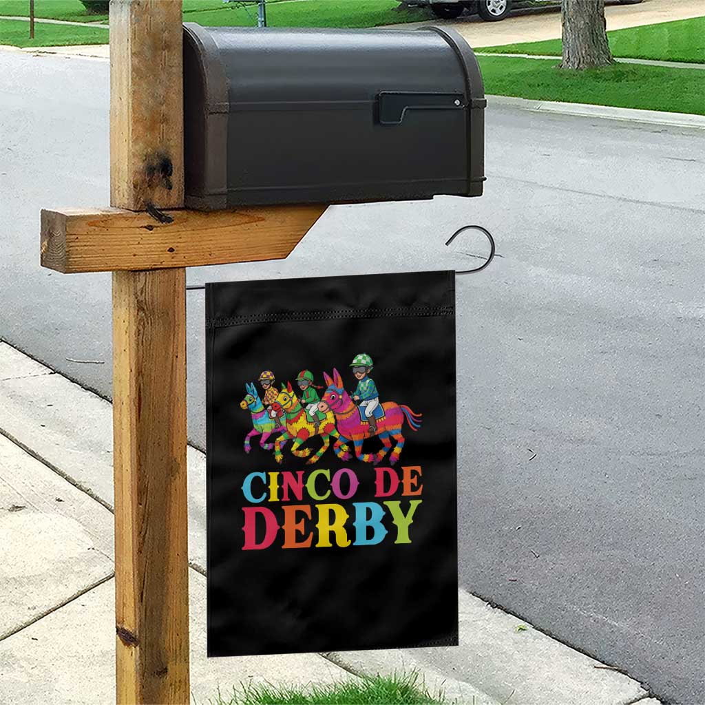 Cinco De Derby Garden Flag Funny Mexican Derby Pinata Horse Race