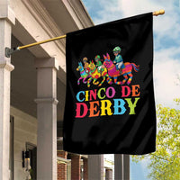 Cinco De Derby Garden Flag Funny Mexican Derby Pinata Horse Race