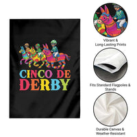 Cinco De Derby Garden Flag Funny Mexican Derby Pinata Horse Race