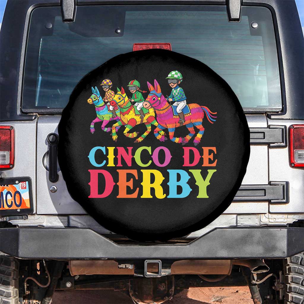 Cinco De Derby Spare Tire Cover Funny Mexican Derby Pinata Horse Race
