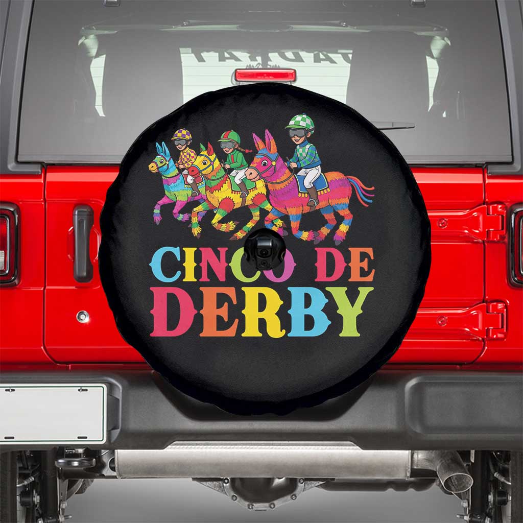 Cinco De Derby Spare Tire Cover Funny Mexican Derby Pinata Horse Race