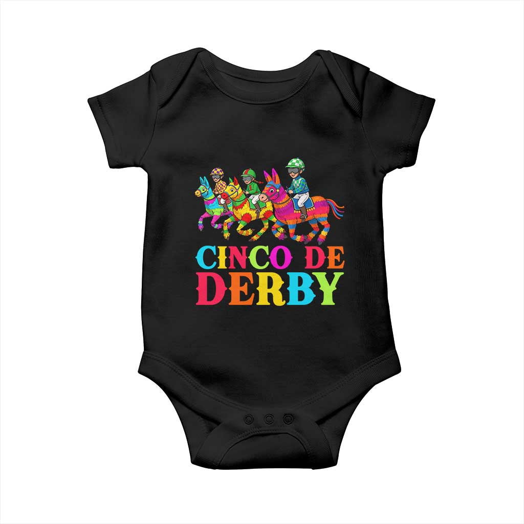 Cinco De Derby Baby Onesie Funny Mexican Derby Pinata Horse Race