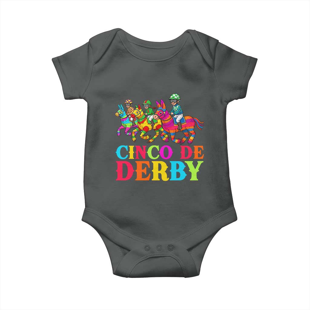 Cinco De Derby Baby Onesie Funny Mexican Derby Pinata Horse Race
