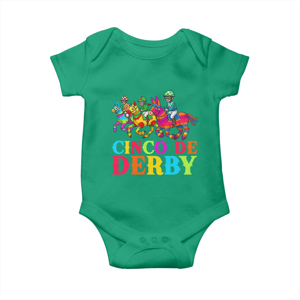 Cinco De Derby Baby Onesie Funny Mexican Derby Pinata Horse Race