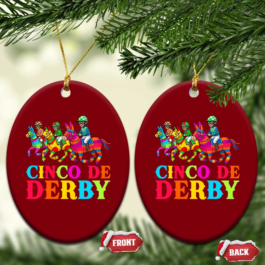 Cinco De Derby Ceramic Ornament Funny Mexican Derby Pinata Horse Race