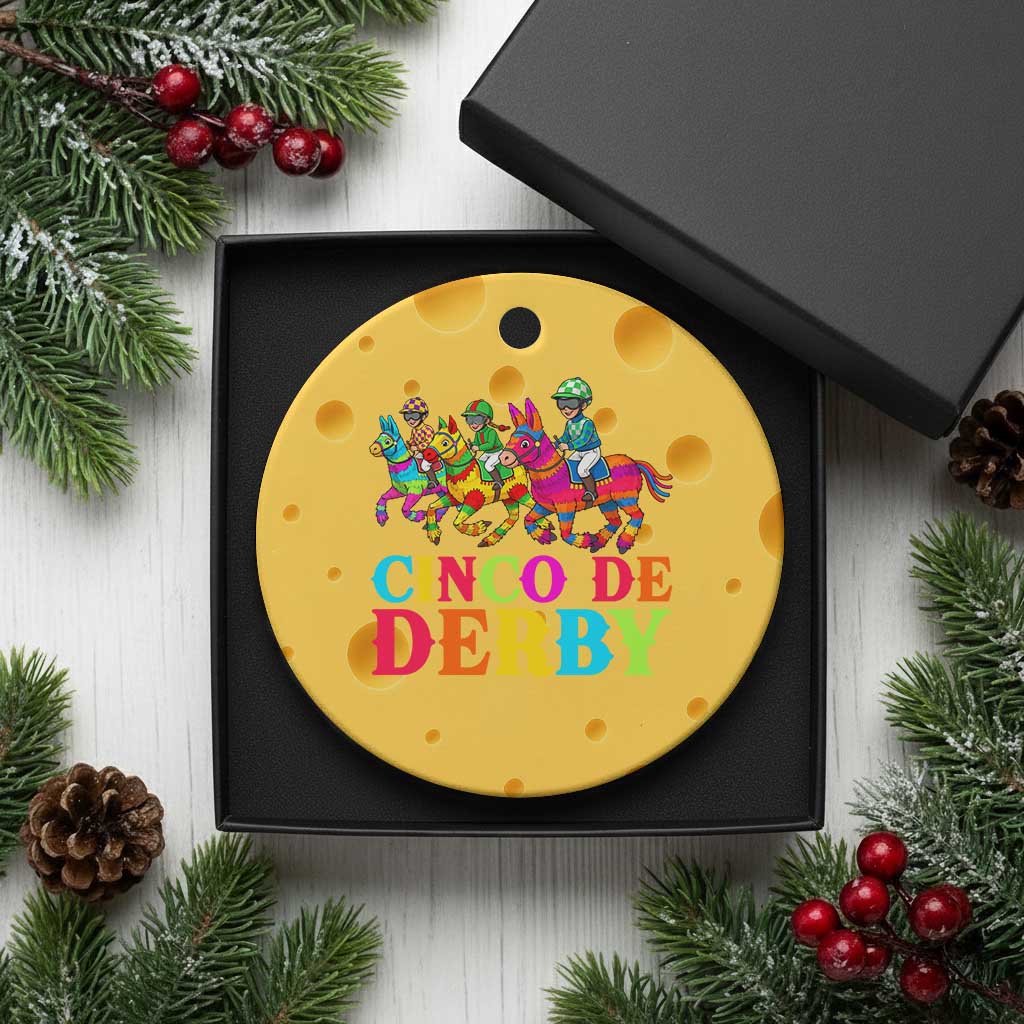 Cinco De Derby Ceramic Ornament Funny Mexican Derby Pinata Horse Race