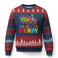 Cinco De Derby Ugly Christmas Sweater Funny Mexican Derby Pinata Horse Race