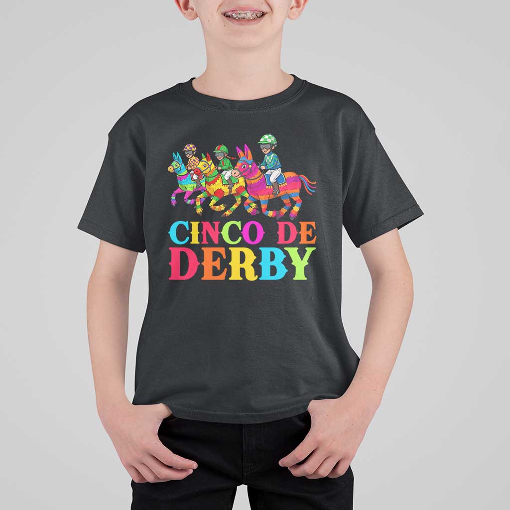 Cinco De Derby T Shirt For Kid Funny Mexican Derby Pinata Horse Race