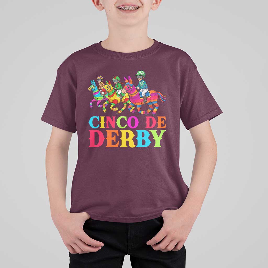 Cinco De Derby T Shirt For Kid Funny Mexican Derby Pinata Horse Race