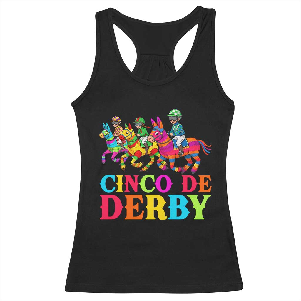 Cinco De Derby Racerback Tank Top Funny Mexican Derby Pinata Horse Race