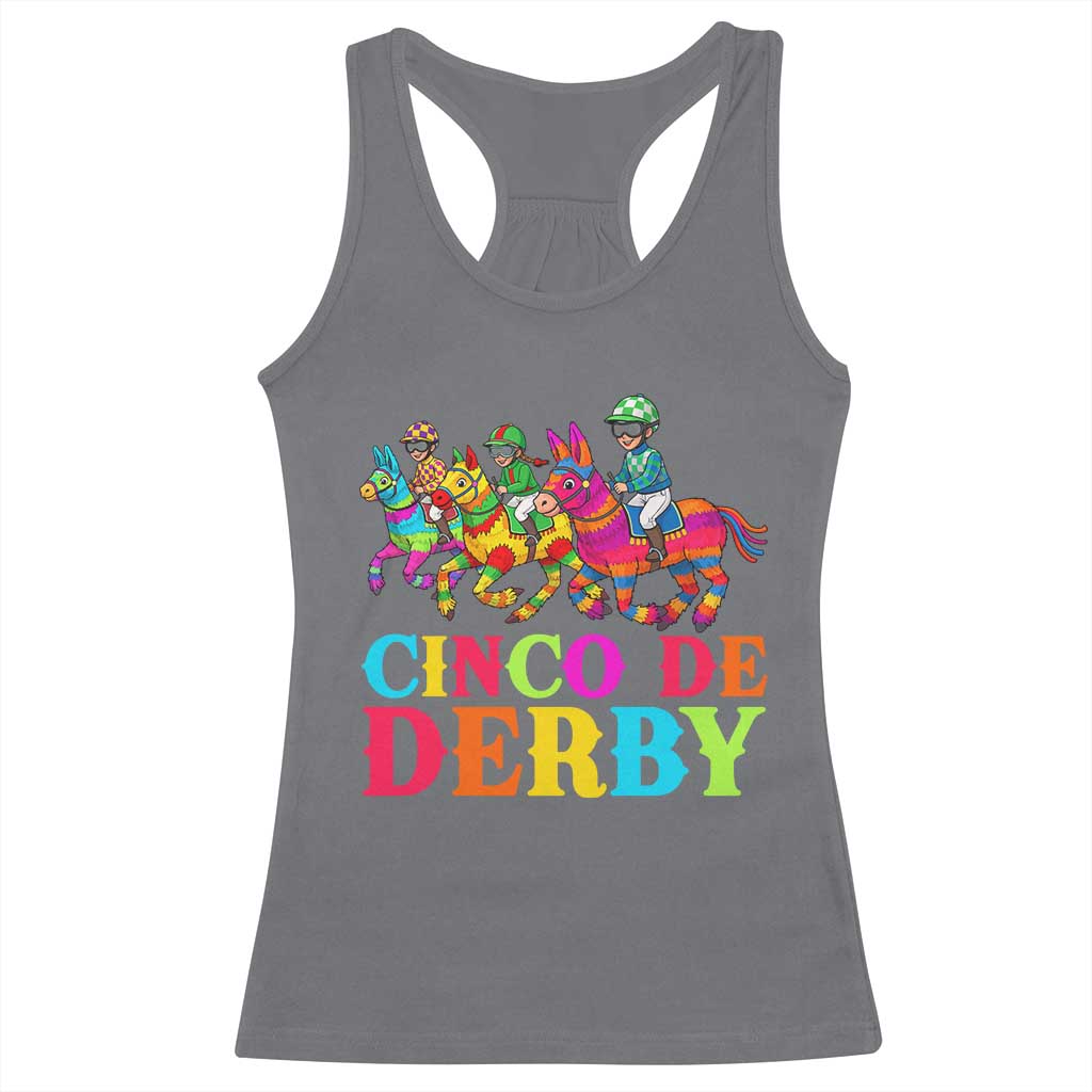 Cinco De Derby Racerback Tank Top Funny Mexican Derby Pinata Horse Race