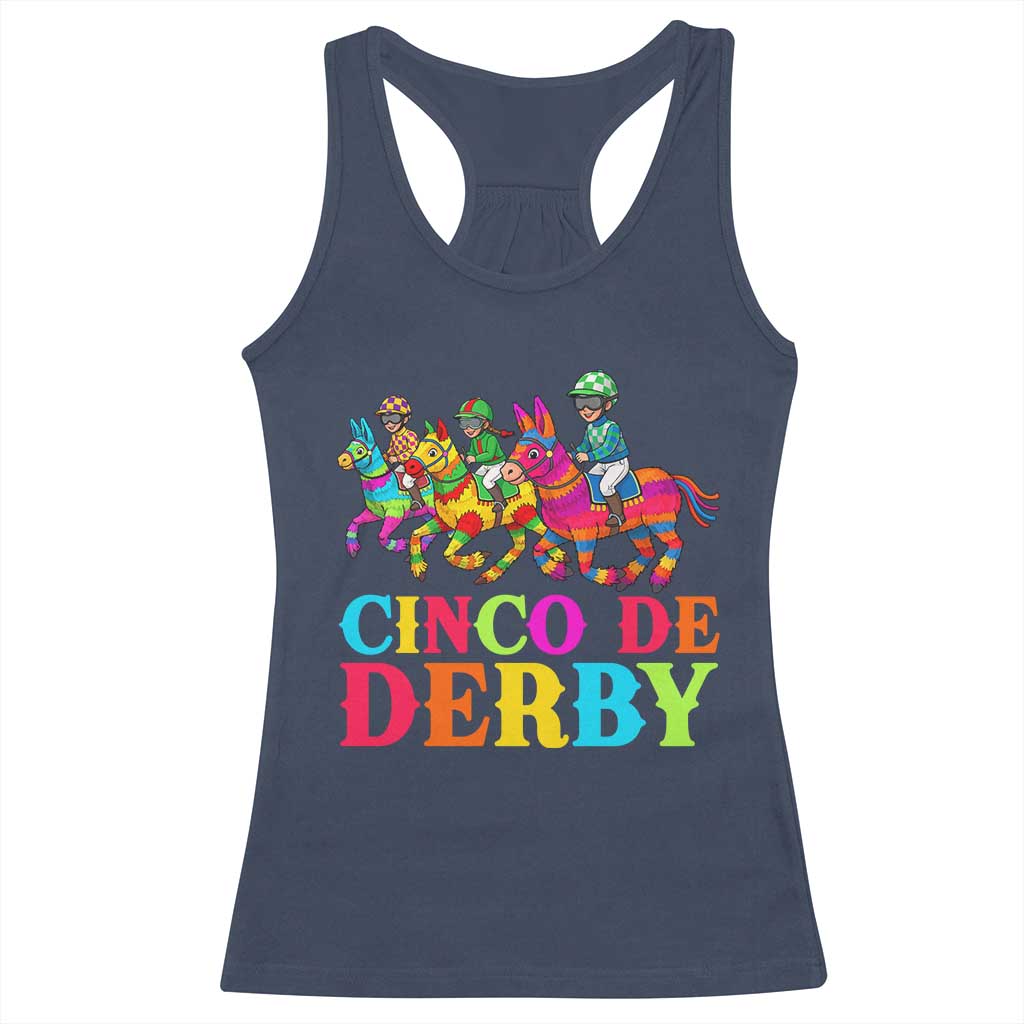 Cinco De Derby Racerback Tank Top Funny Mexican Derby Pinata Horse Race