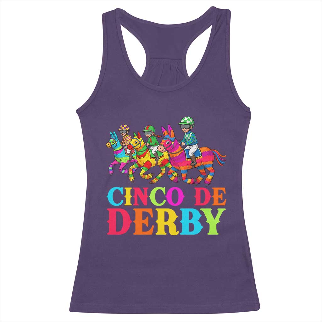 Cinco De Derby Racerback Tank Top Funny Mexican Derby Pinata Horse Race
