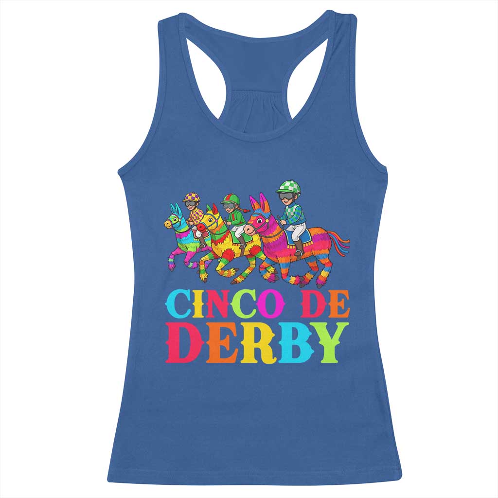 Cinco De Derby Racerback Tank Top Funny Mexican Derby Pinata Horse Race