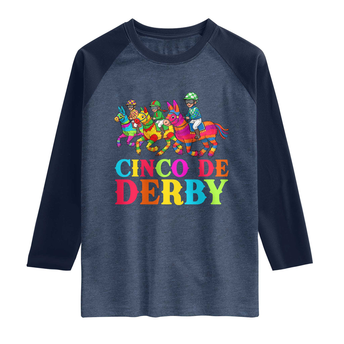 Cinco De Derby Raglan Shirt Funny Mexican Derby Pinata Horse Race