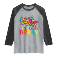 Cinco De Derby Raglan Shirt Funny Mexican Derby Pinata Horse Race