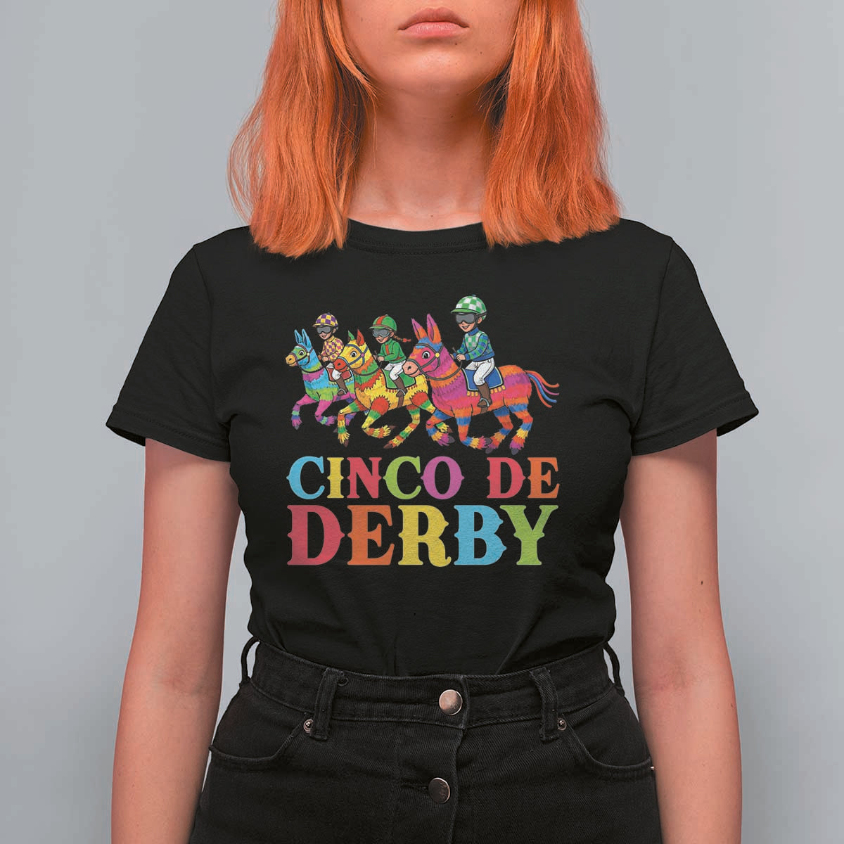 Cinco De Derby T Shirt For Women Funny Mexican Derby Pinata Horse Race