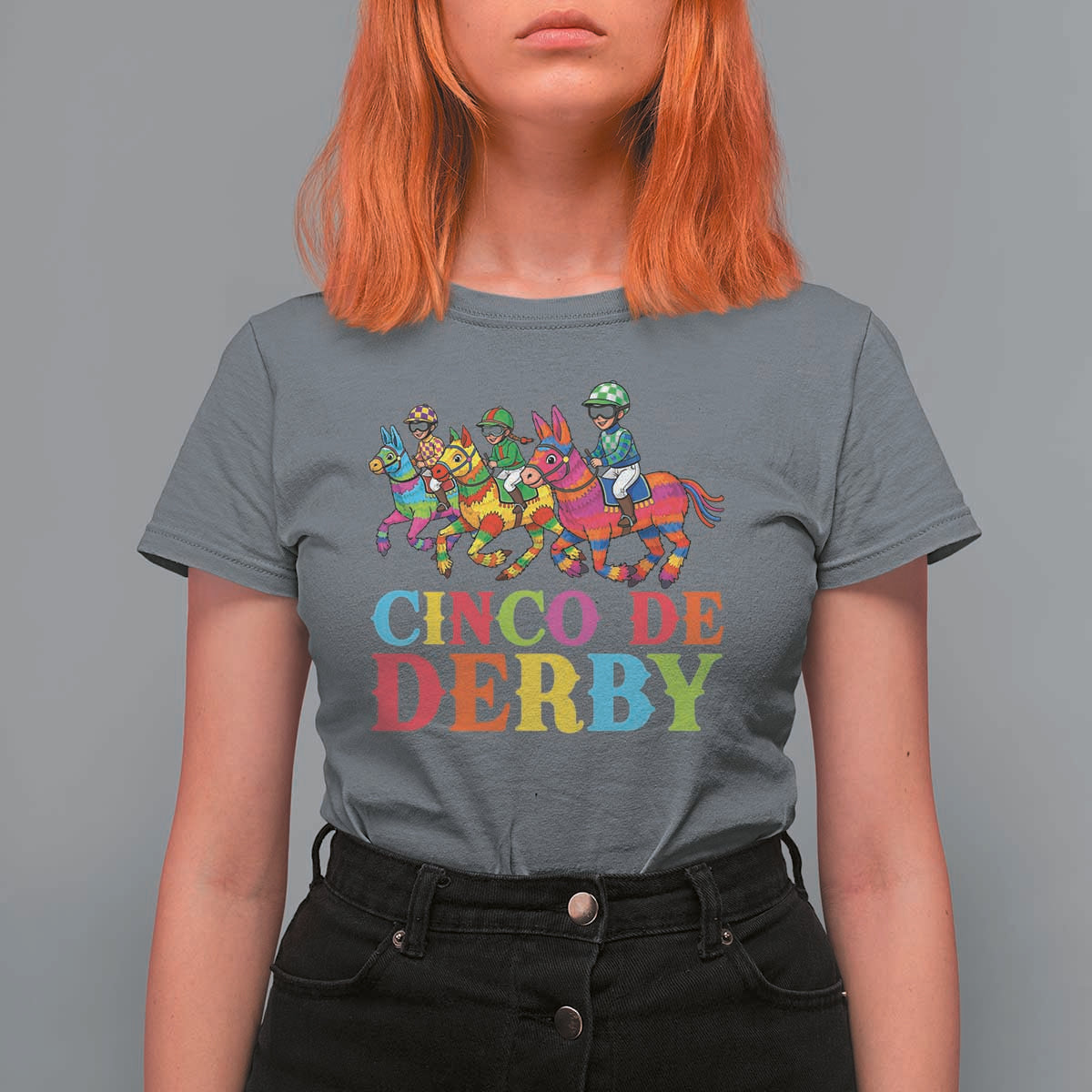 Cinco De Derby T Shirt For Women Funny Mexican Derby Pinata Horse Race