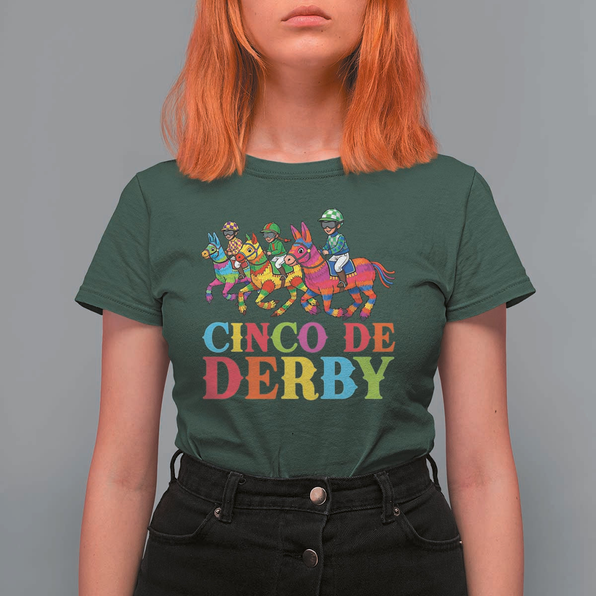 Cinco De Derby T Shirt For Women Funny Mexican Derby Pinata Horse Race