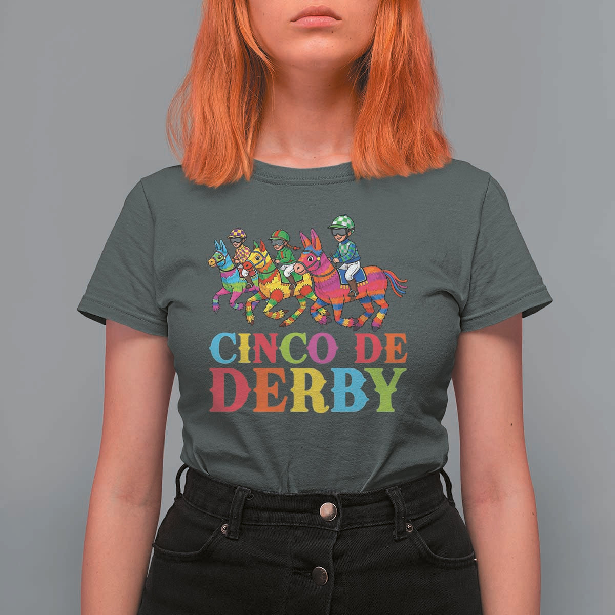 Cinco De Derby T Shirt For Women Funny Mexican Derby Pinata Horse Race