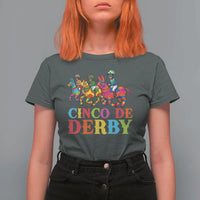 Cinco De Derby T Shirt For Women Funny Mexican Derby Pinata Horse Race
