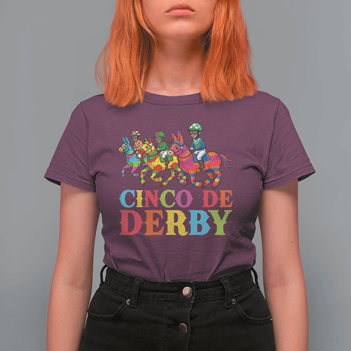 Cinco De Derby T Shirt For Women Funny Mexican Derby Pinata Horse Race