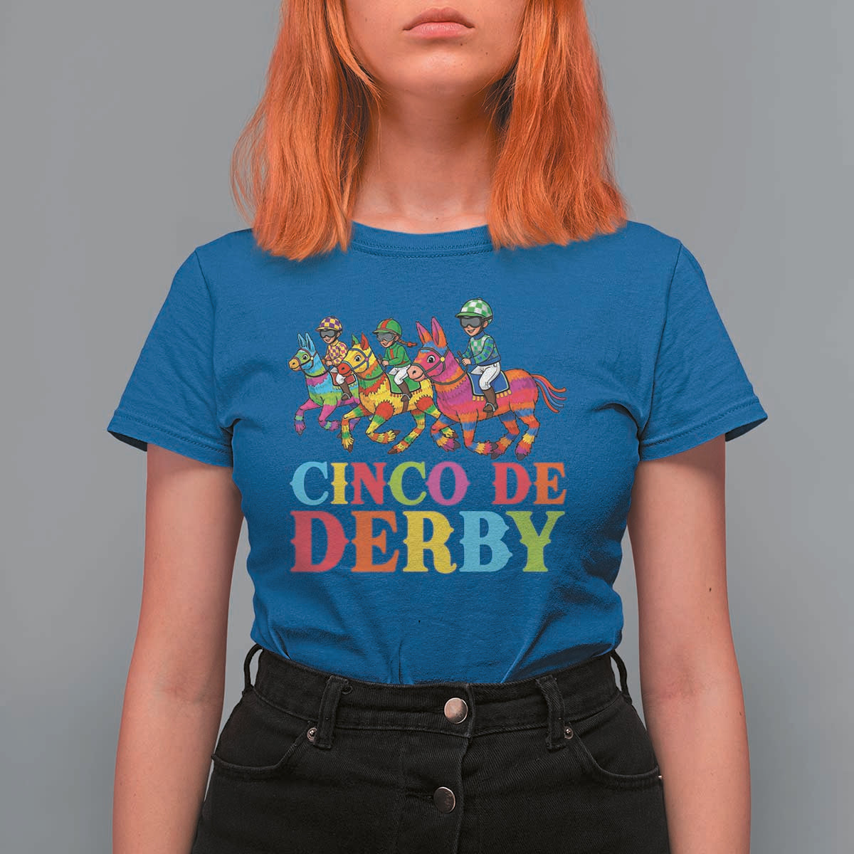 Cinco De Derby T Shirt For Women Funny Mexican Derby Pinata Horse Race