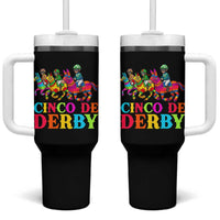 Cinco De Derby Tumbler With Handle Funny Mexican Derby Pinata Horse Race
