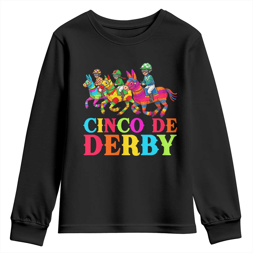Cinco De Derby Youth Sweatshirt Funny Mexican Derby Pinata Horse Race