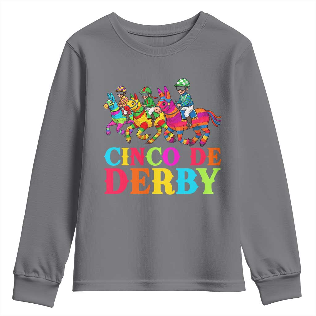 Cinco De Derby Youth Sweatshirt Funny Mexican Derby Pinata Horse Race