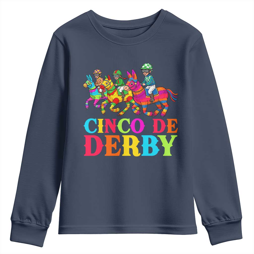 Cinco De Derby Youth Sweatshirt Funny Mexican Derby Pinata Horse Race