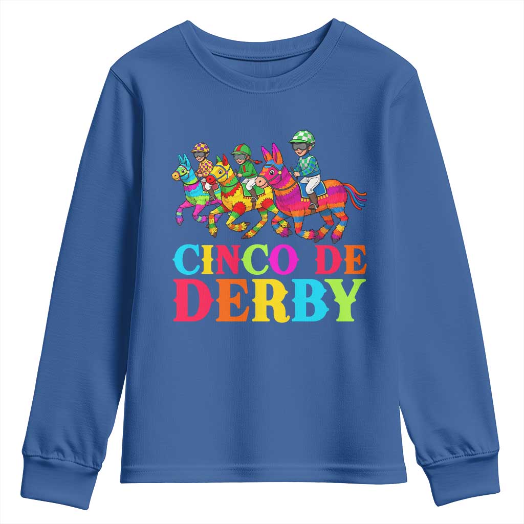 Cinco De Derby Youth Sweatshirt Funny Mexican Derby Pinata Horse Race