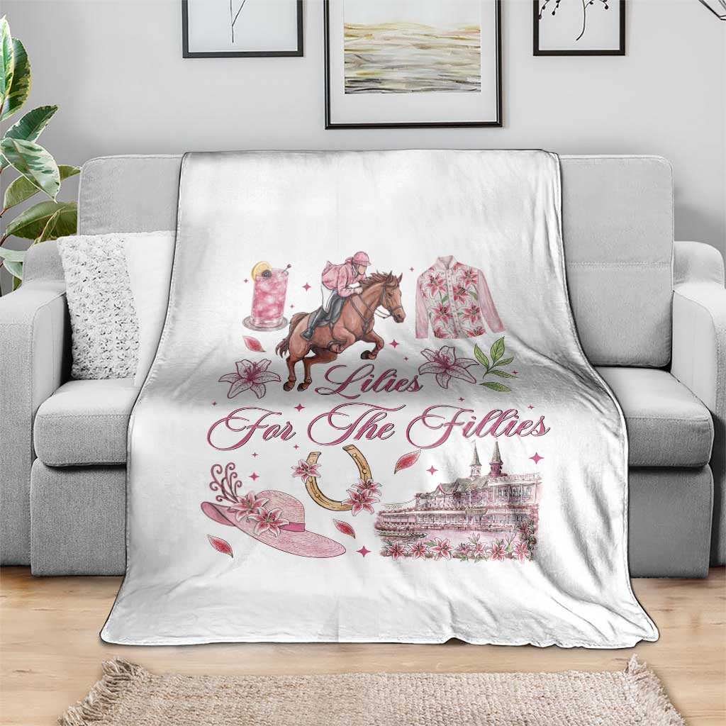 Derby Horse Racing Day Throw Blanket Lilies For The Fillies Stargazer Lily Flower