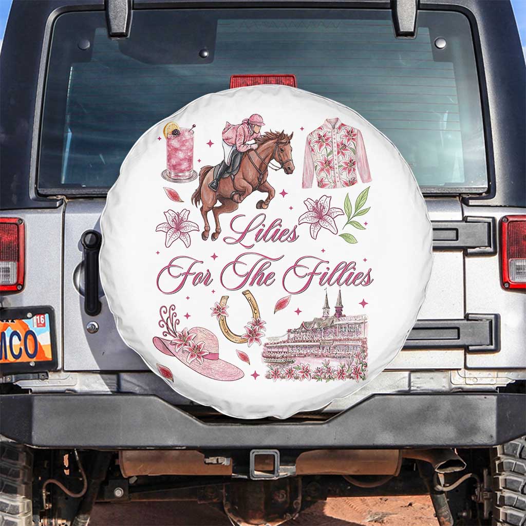 Derby Horse Racing Day Spare Tire Cover Lilies For The Fillies Stargazer Lily Flower