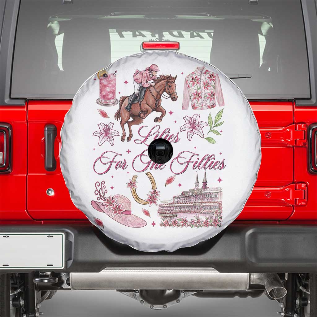Derby Horse Racing Day Spare Tire Cover Lilies For The Fillies Stargazer Lily Flower