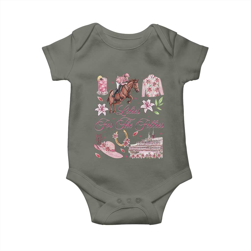Derby Horse Racing Day Baby Onesie Lilies For The Fillies Stargazer Lily Flower